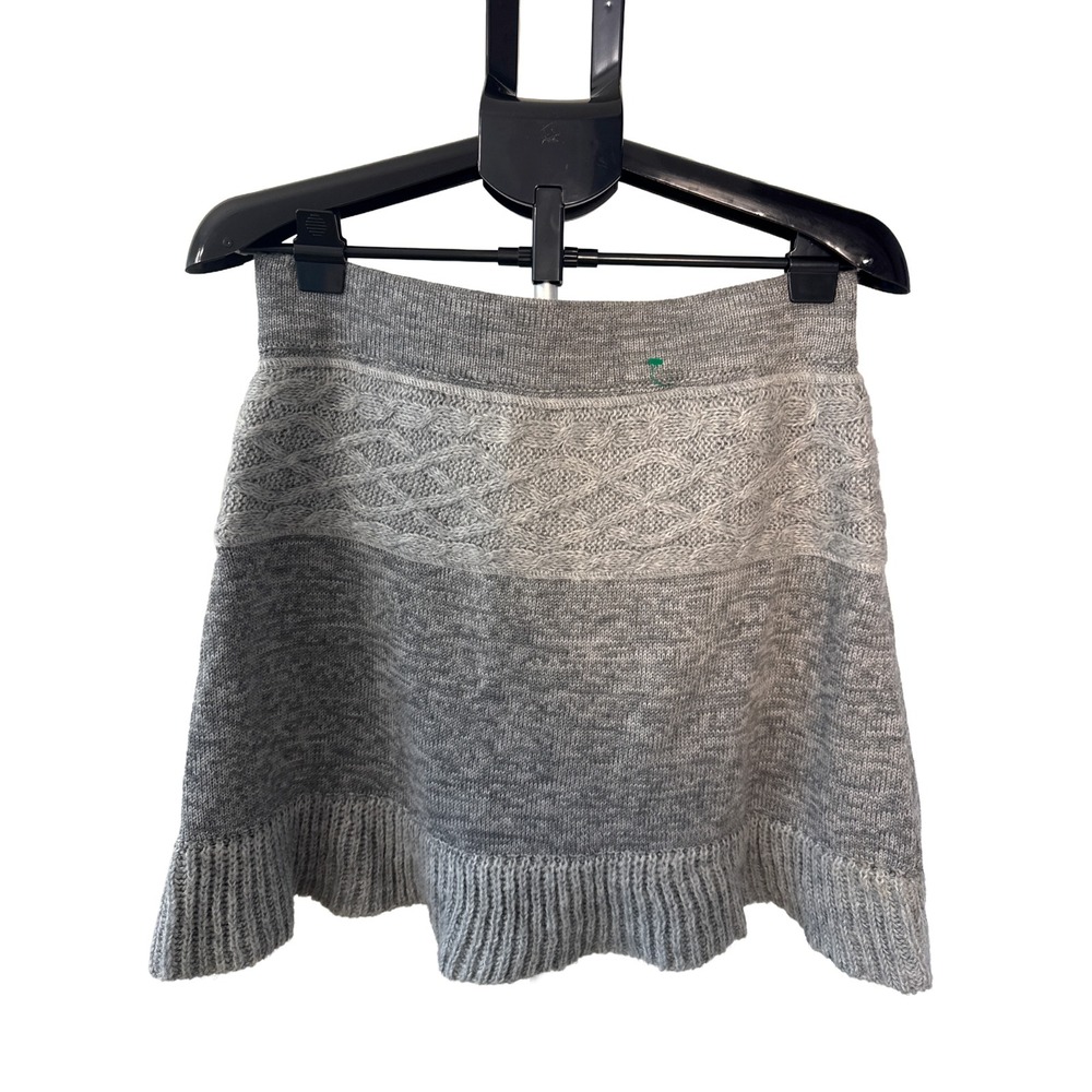 Dakini Cable Knit Wool Blend Sweater Mini Skirt Gray‎ Women's Size Large NWT